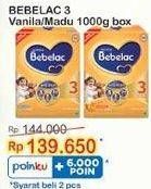 Promo Harga BEBELAC 3 Susu Pertumbuhan Madu, Vanila 1000 gr - Indomaret