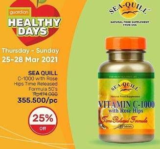 Promo Harga SEA QUILL Vitamin C-1000 with Rose Hips 50 pcs - Guardian