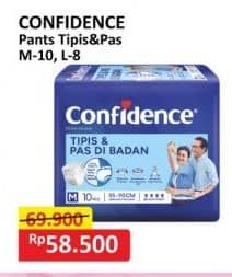 Promo Harga Confidence Adult Pants Tipis & Pas Di Badan M10, L8 8 pcs - Alfamart