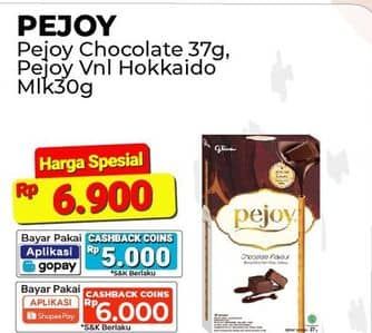 Promo Harga Glico Pejoy Stick Chocolate, Vanila Hokkaido 30 gr - Alfamart