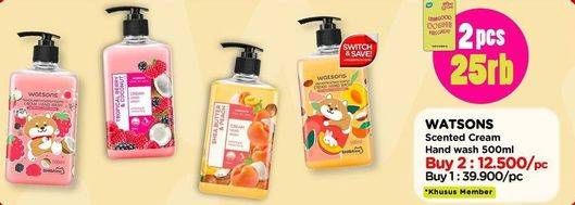 Promo Harga Watsons Scented Cream Hand Wash 500 ml - Watsons