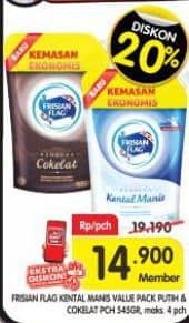 Promo Harga Frisian Flag Susu Kental Manis Putih, Cokelat 545 gr - Superindo