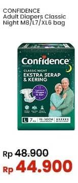 Promo Harga Confidence Adult Classic Night Ekstra Serap & Kering M8, L7, XL6 6 pcs - Indomaret