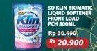 Promo Harga SO KLIN Biomatic Liquid Detergent +Softener Front Load 800 ml - Superindo