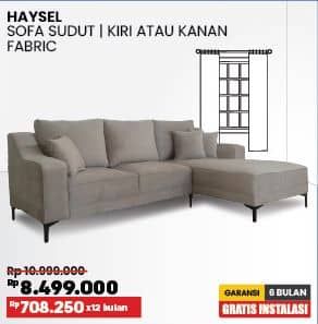 Promo Harga Courts Haysel Sofa Sudut - Fabric (Kanan/Kiri)  - COURTS