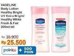 Promo Harga Vaseline Body Lotion UV Extra Brightening, Fresh Fair Cooling UV 200 ml - Indomaret