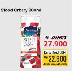 Promo Harga Vaseline Super Food Skin Serum Cranberry 200 ml - Alfamart
