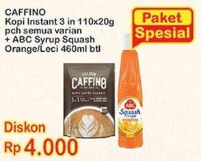 Promo Harga CAFFINO Kopi Latte 3in1 + ABC Syrup Squash  - Indomaret