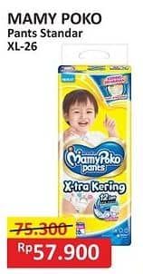 Promo Harga Mamy Poko Pants Xtra Kering XL26 26 pcs - Alfamart