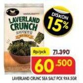 Promo Harga Manjun Laverland Crunch Sea Salt per 9 pcs 4 gr - Superindo