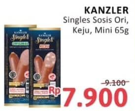 Promo Harga Kanzler Sosis Single Keju, Mini, Original 65 gr - Alfamidi