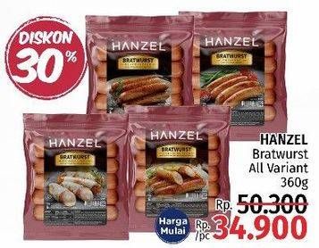 Promo Harga HANZEL Bratwurst All Variants 360 gr - LotteMart