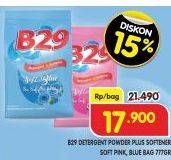 Promo Harga B29 Detergent + Softener Soft Pink, Soft Blue 777 gr - Superindo