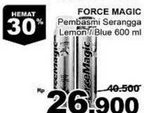 Promo Harga FORCE MAGIC Insektisida Spray Lemon, Blue 600 ml - Giant