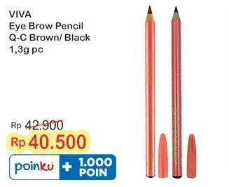 Promo Harga Viva Eyebrow Pencil Black, QC Brown 1 gr - Indomaret