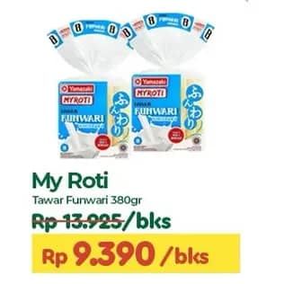 Promo Harga My Roti Roti Tawar Funwari 380 gr - TIP TOP
