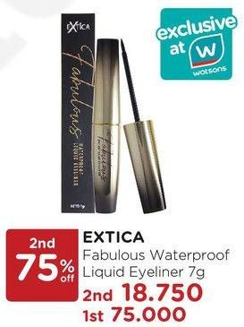 Promo Harga EXTICA Fabulous Waterproof Liquid Eyeliner 7 gr - Watsons