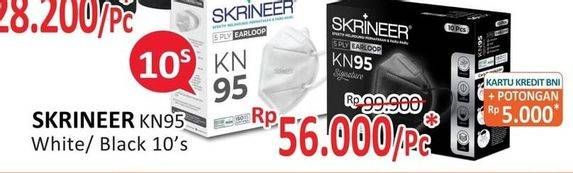 Promo Harga SKRINEER Masker KN 95 Black, KN 95 White 10 pcs - Alfamidi