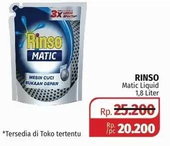 Promo Harga RINSO Detergent Matic Liquid 1800 gr - Lotte Grosir