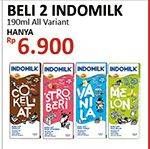 Promo Harga INDOMILK Susu UHT All Variants per 2 box 190 ml - Alfamidi