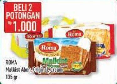 Promo Harga Roma Malkist Abon/ Original/ Cream  - Hypermart