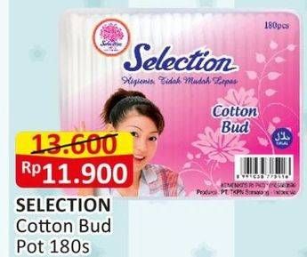 Promo Harga Selection Cotton Bud Pot 180 pcs - Alfamart