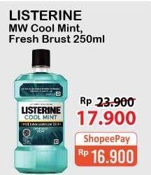 Promo Harga LISTERINE Mouthwash Antiseptic Cool Mint, Fresh Burst 250 ml - Alfamart