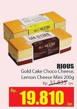 Promo Harga RIOUS GOLD Gold Cake Choco Cheese, Mini Lemon Cheese 200 gr - Hari Hari