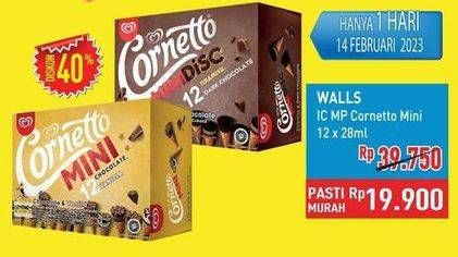 Promo Harga Walls Cornetto Mini per 12 pcs 28 ml - Hypermart