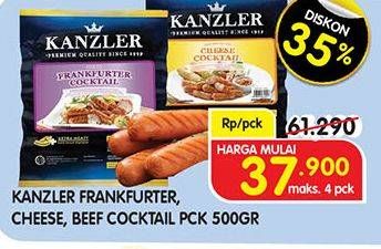 Promo Harga KANZLER Frankfurter Cocktail, Cheese 360 gr - Superindo