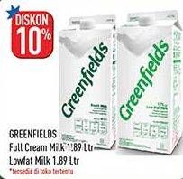 Promo Harga GREENFIELDS Fresh Milk Full Cream, Low Fat 1890 ml - Hypermart