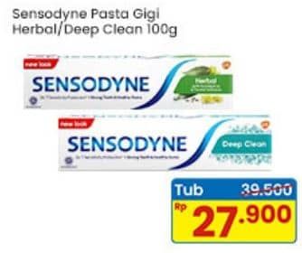 Promo Harga Sensodyne Pasta Gigi Herbal, Deep Clean 100 gr - Indomaret