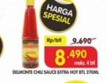 Promo Harga DEL MONTE Sauce Extra Hot Chilli 270 ml - Superindo