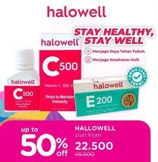 Promo Harga Halowell Vitamin C 500 mg/Vitamin E200  - Watsons
