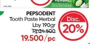 Promo Harga PEPSODENT Pasta Gigi Action 123 Herbal 190 gr - Guardian