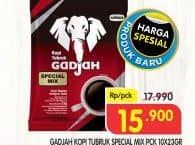 Promo Harga Gadjah Kopi Tubruk Manis per 10 sachet 25 gr - Superindo