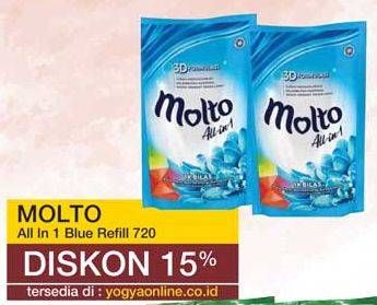 Promo Harga MOLTO All in 1 Blue Morning Fresh 720 ml - Yogya