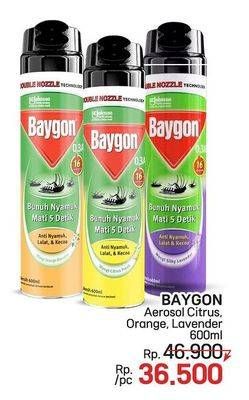 Promo Harga Baygon Insektisida Spray Citrus Fresh, Orange Blossom, Silky Lavender 600 ml - LotteMart