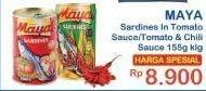 Promo Harga Maya Sardines Tomat / Tomato, Cabe / Chilli 155 gr - Indomaret