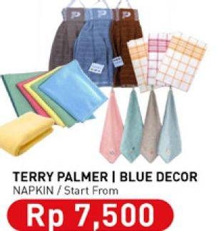 Promo Harga TERRY PALMER/ BLUE DECOR Napkin   - Carrefour