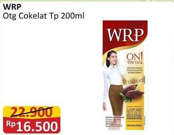 Promo Harga WRP Susu Cair On The Go Cokelat 200 ml - Alfamart