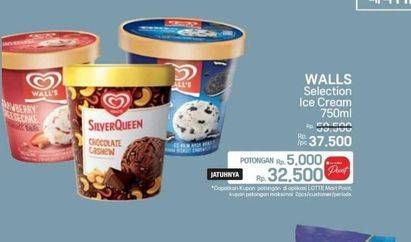 Promo Harga Walls Selection Strawberry Cheesecake, Oreo Cookies Cream 750 ml - LotteMart