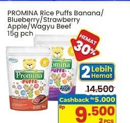 Promo Harga Promina Puffs Pisang, Blueberry, Strawberry Apple, Wagyu Beef 15 gr - Indomaret