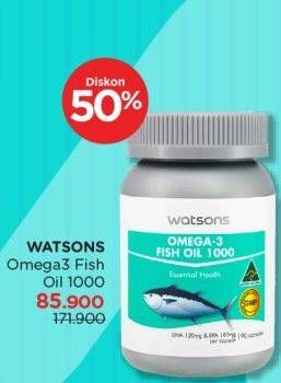 Promo Harga Watsons Omega 3 Fish Oil 1000mg 90 pcs - Watsons