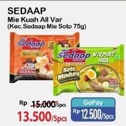 Promo Harga Sedaap Mie Kuah Kecuali Soto per 5 pcs 75 gr - Alfamart