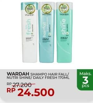 Promo Harga Wardah Shampoo Hairfall Treatment, Nutri Shine, Daily Fresh 170 ml - Yogya