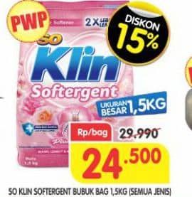 Promo Harga So Klin Softergent All Variants 1500 gr - Superindo