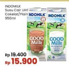 Promo Harga Indomilk Susu UHT Chocolate Java Criollo, Cokelat, Full Cream Plain 950 ml - Indomaret