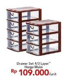 Promo Harga Drawer 4 Layer, 3 Layer  - Carrefour