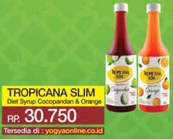 Promo Harga TROPICANA SLIM Syrup Cocopandan, Orange 750 ml - Yogya